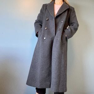 Vintage Pendleton Gray Wool Double Breasted Trench Coat
